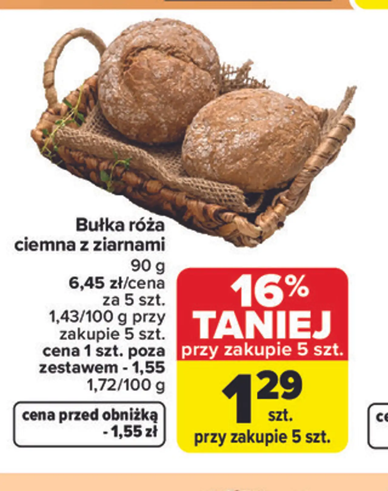 Bułka róża ciemna z ziarnami