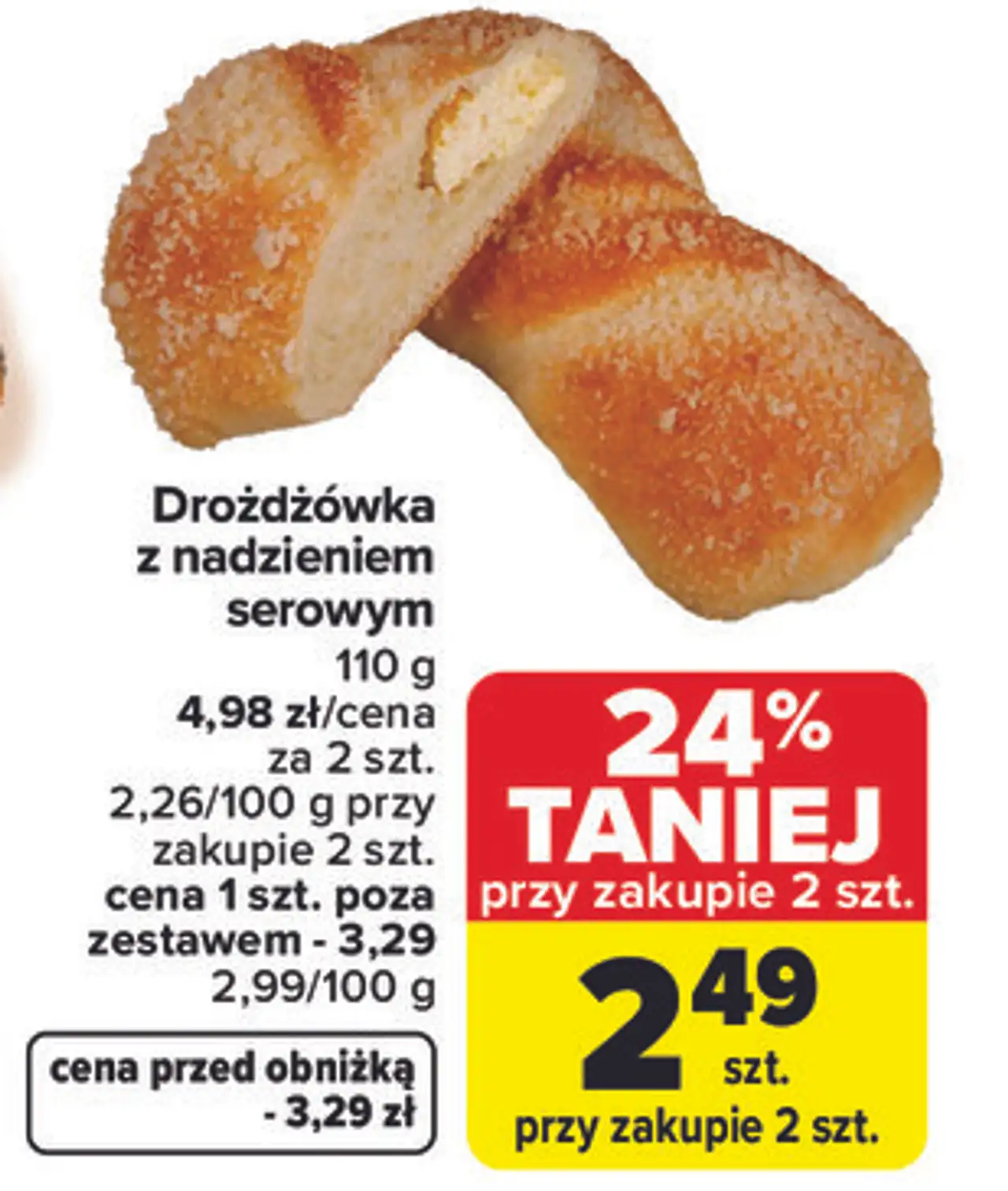 Drożdżówka z nadzieniem serowym