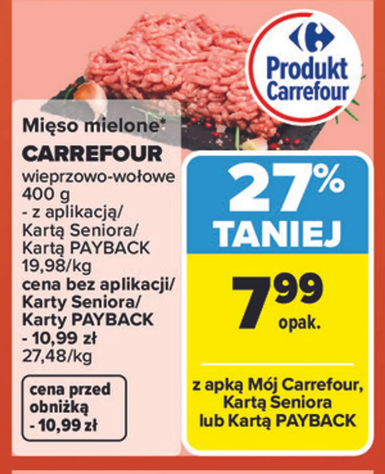 Mięso mielone Carrefour wieprzowo-wołowe