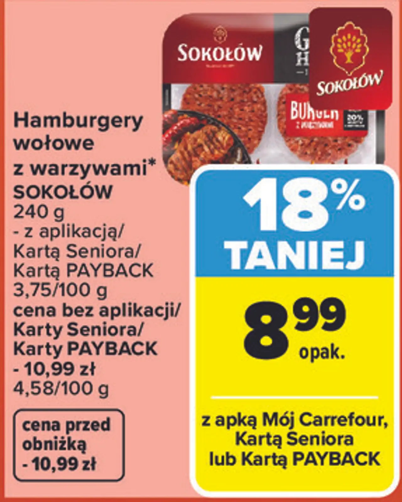 Hamburgery wołowe z warzywami Sokołów