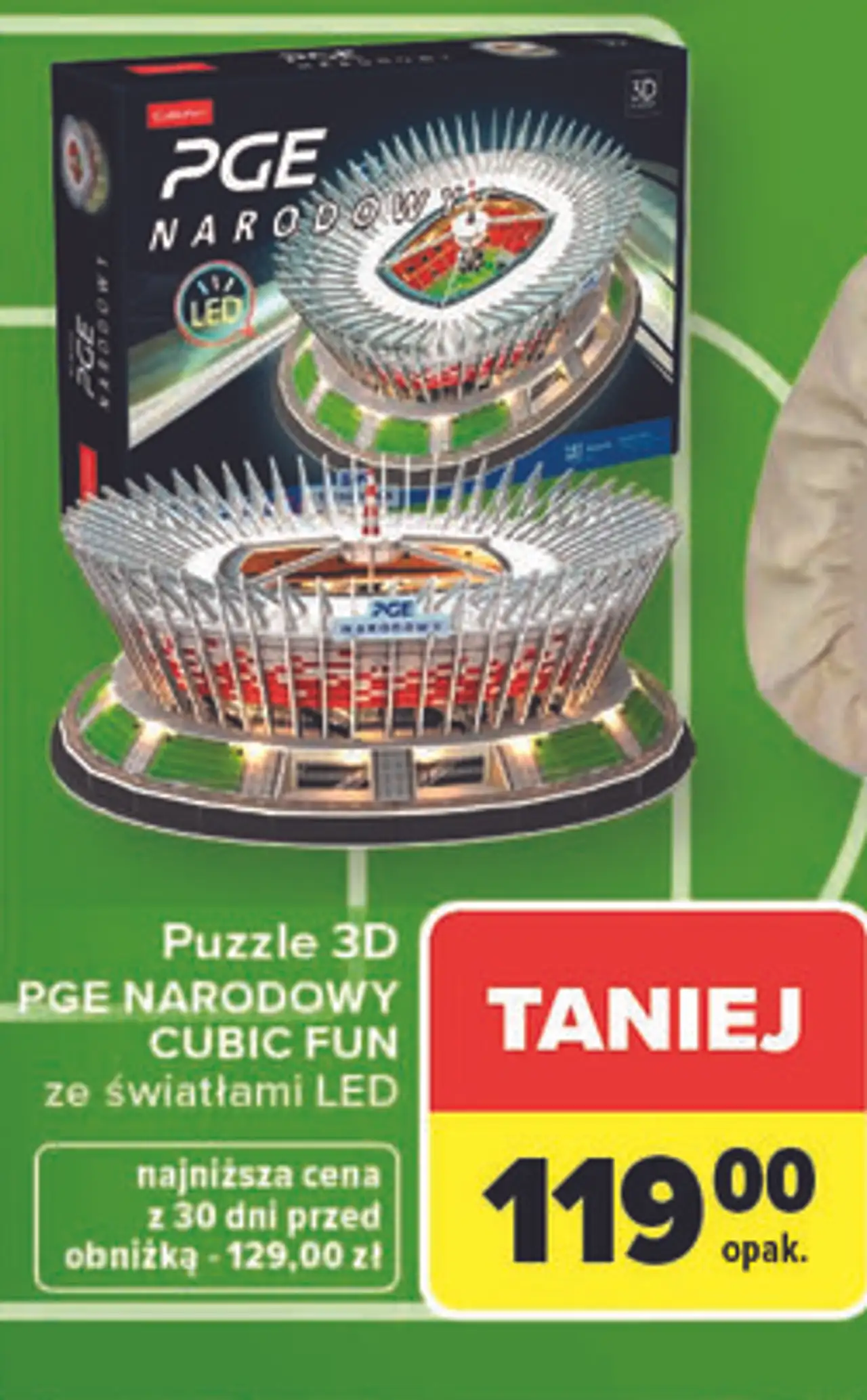 Puzzle 3D PGE NARODOWY CUBIC FUN ze światłami LED