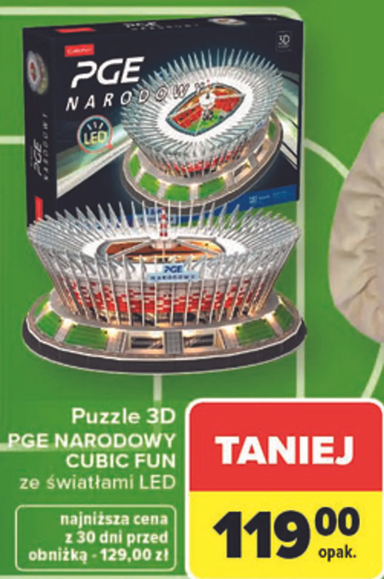 Puzzle 3D PGE NARODOWY CUBIC FUN ze światłami LED