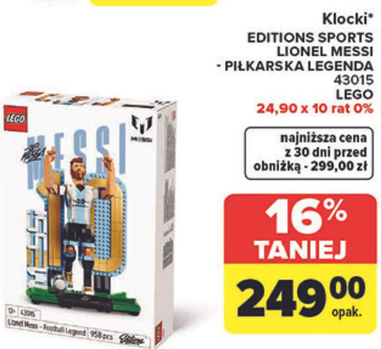Klocki EDITIONS SPORTS LIONEL MESSI - PIŁKARSKA LEGENDA 43015 LEGO