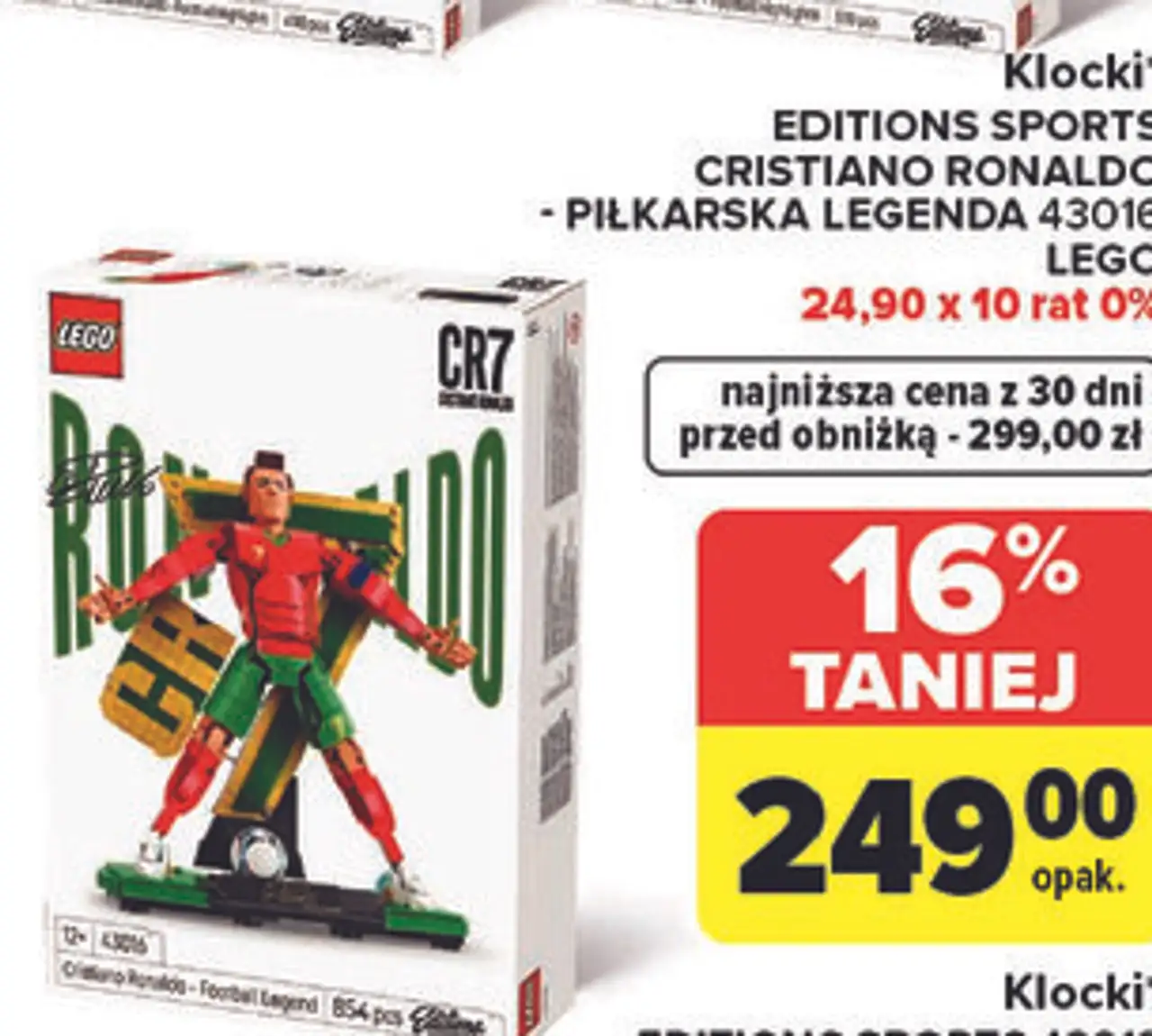 Klocki LEGO Editions Sports Cristiano Ronaldo - Piłkarska Legenda 43016