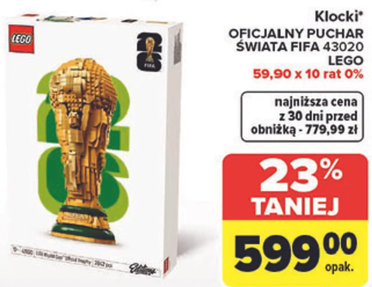 Klocki OFICJALNY PUCHAR ŚWIATA FIFA 43020 LEGO