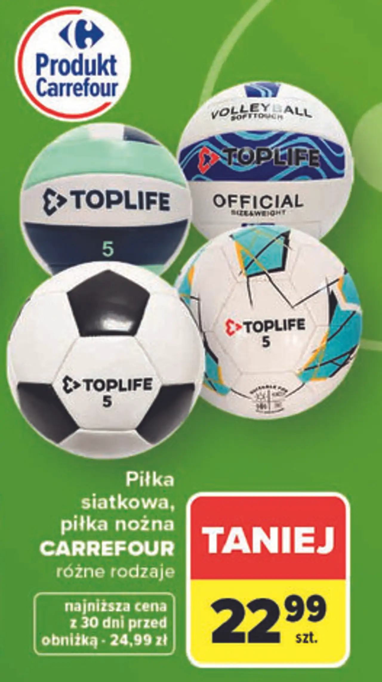Piłka siatkowa, piłka nożna CARREFOUR