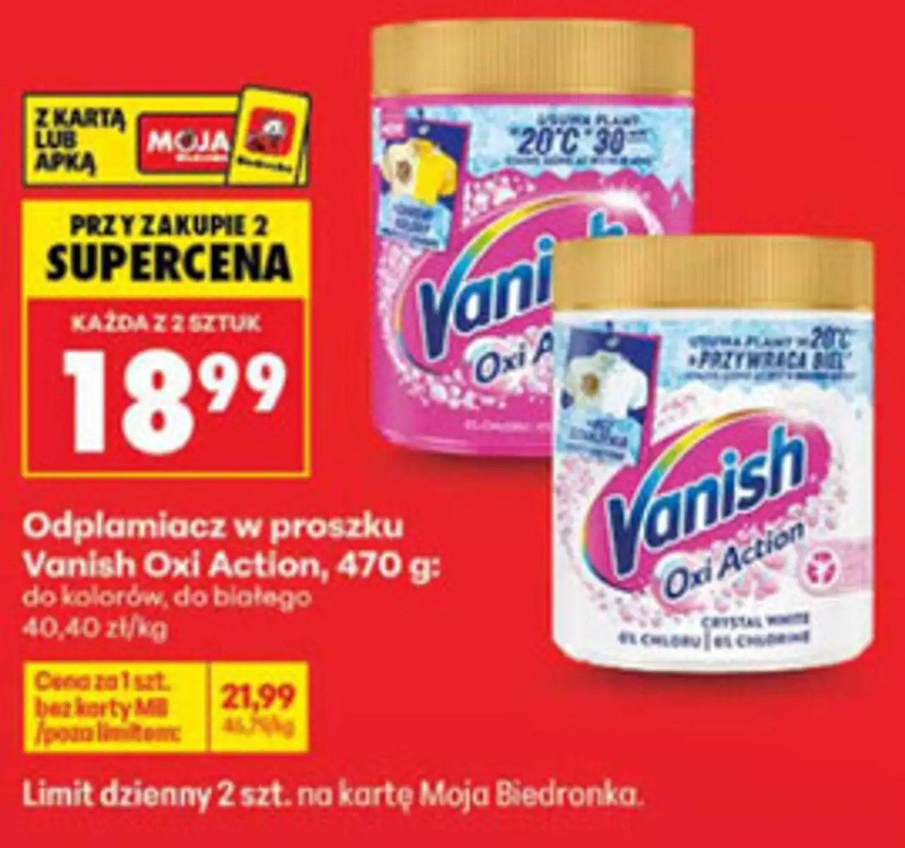 Odplamiacz w proszku Vanish Oxi Action, 470 g