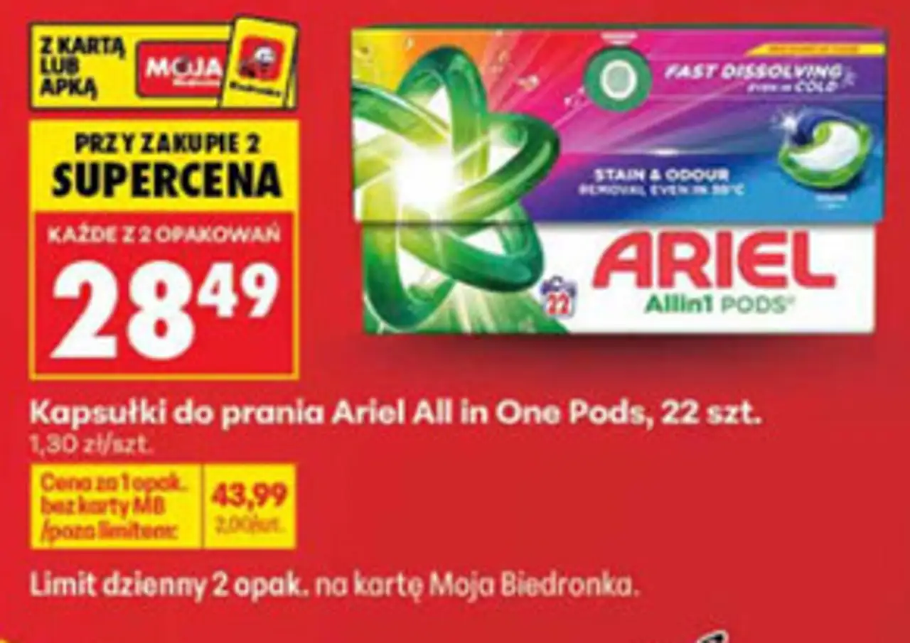 Kapsułki do prania Ariel All in One Pods, 22 szt.