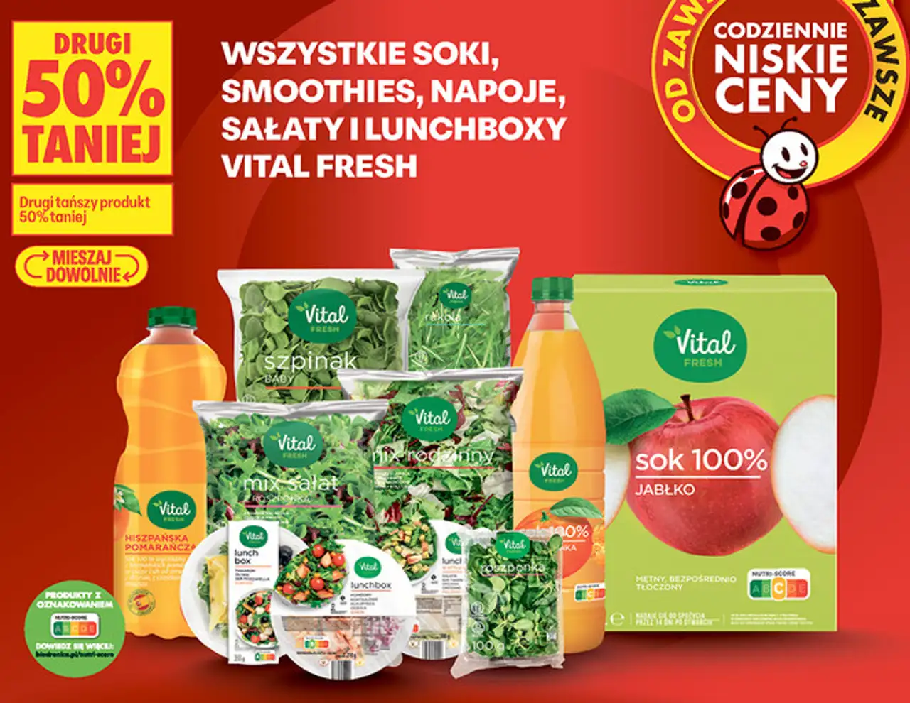 Wszystkie soki, smoothies, napoje, sałaty i lunchboxy Vital Fresh
