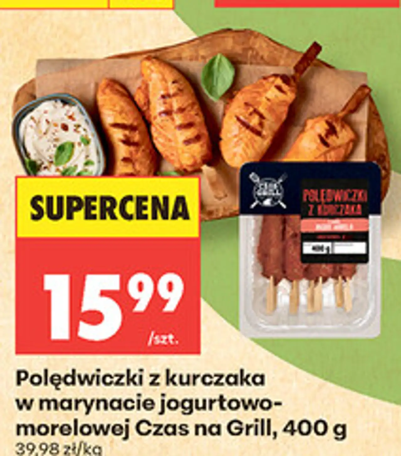 Polędwiczki z kurczaka w marynacie jogurtowo-morelowej Czas na Grill, 400 g