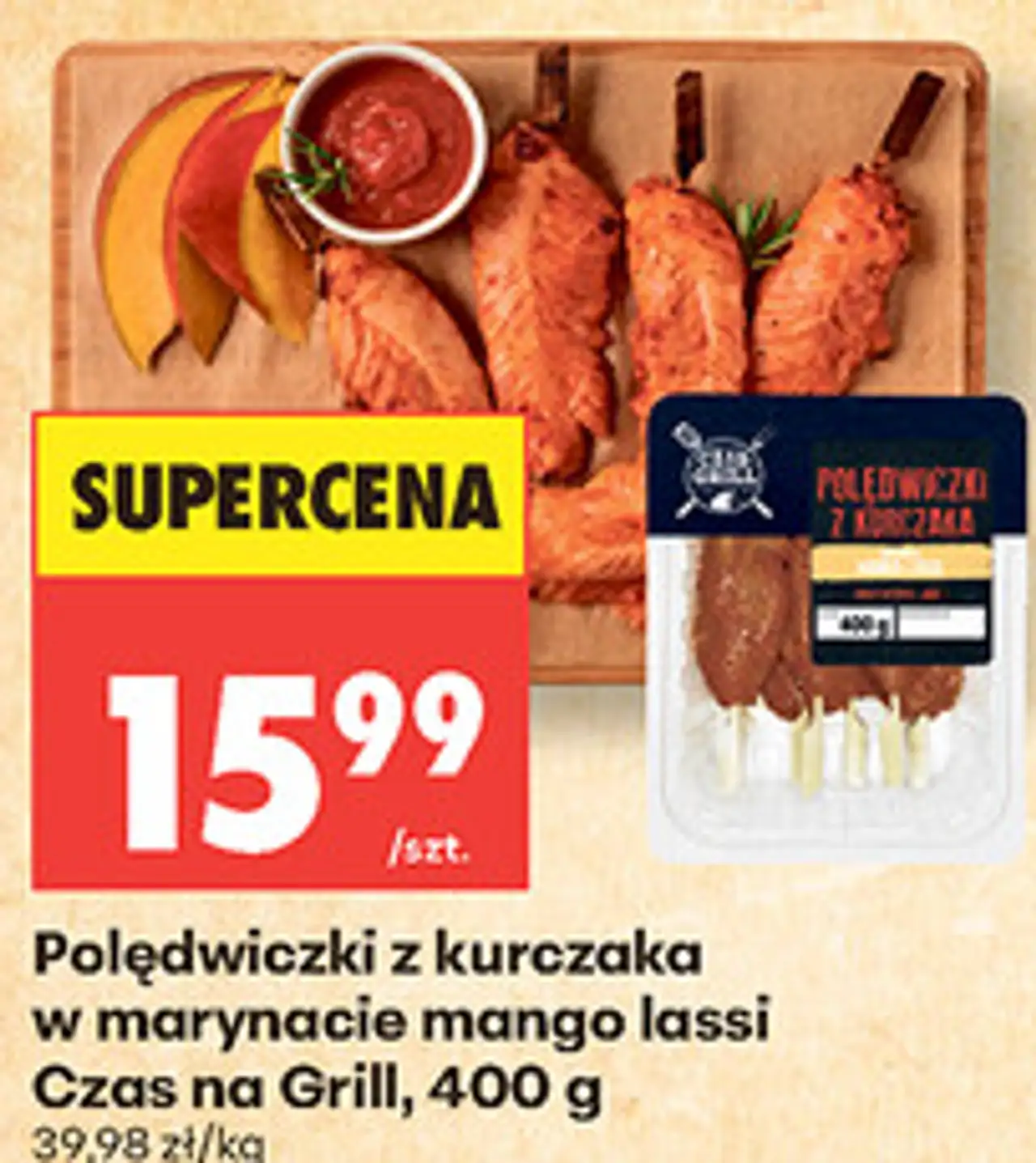 Polędwiczki z kurczaka w marynacie mango lassi Czas na Grill, 400 g