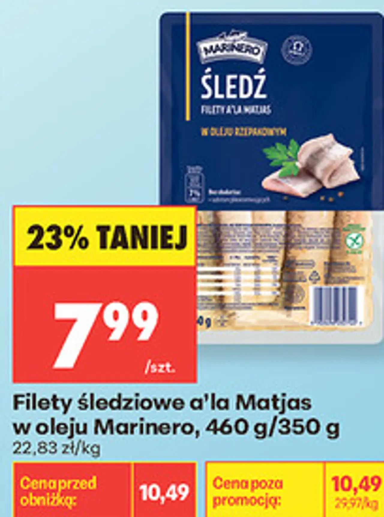 Filety śledziowe a'la Matjas w oleju Marinero, 460 g/350 g