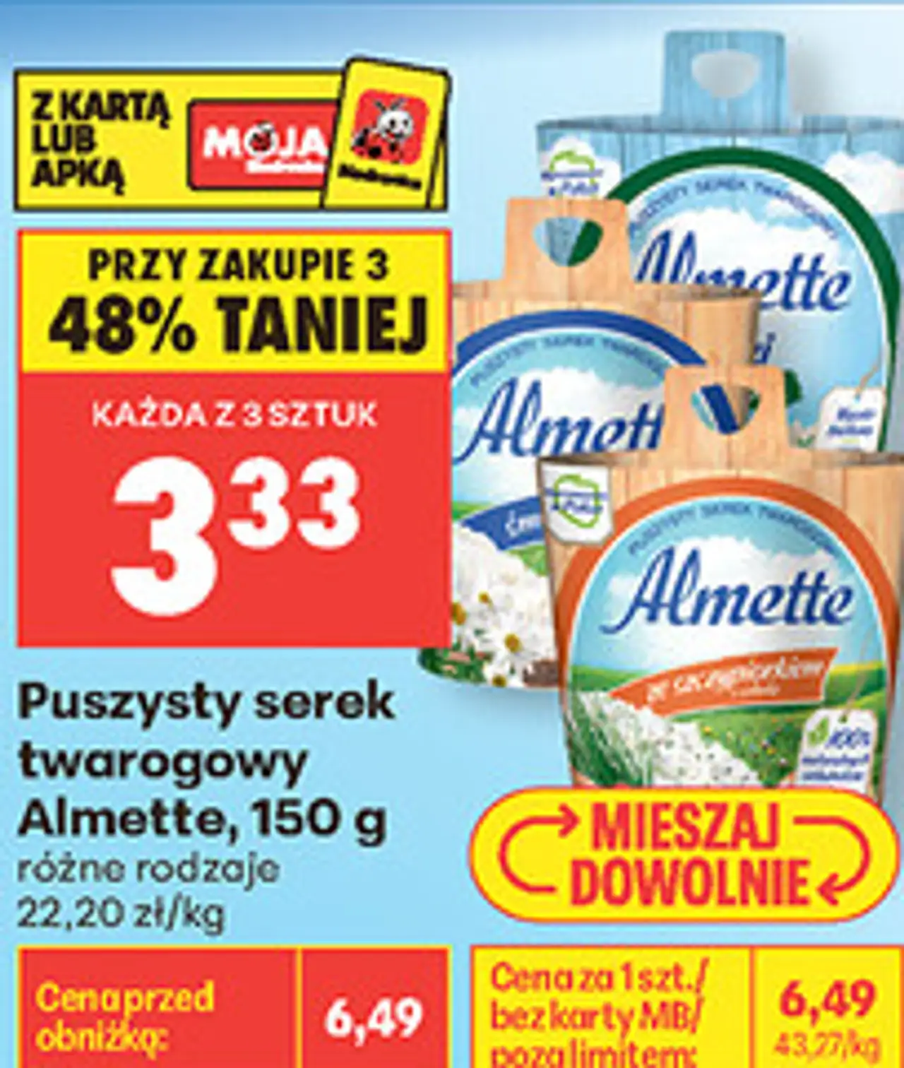 Puszysty serek twarogowy Almette