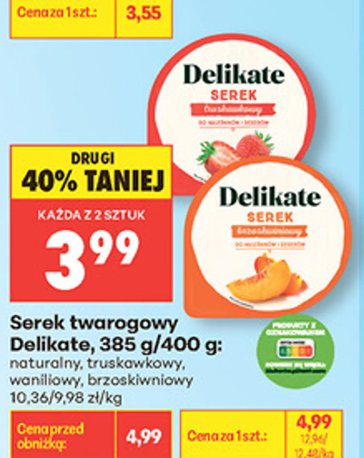 Serek twarogowy Delikate, 385 g/400 g