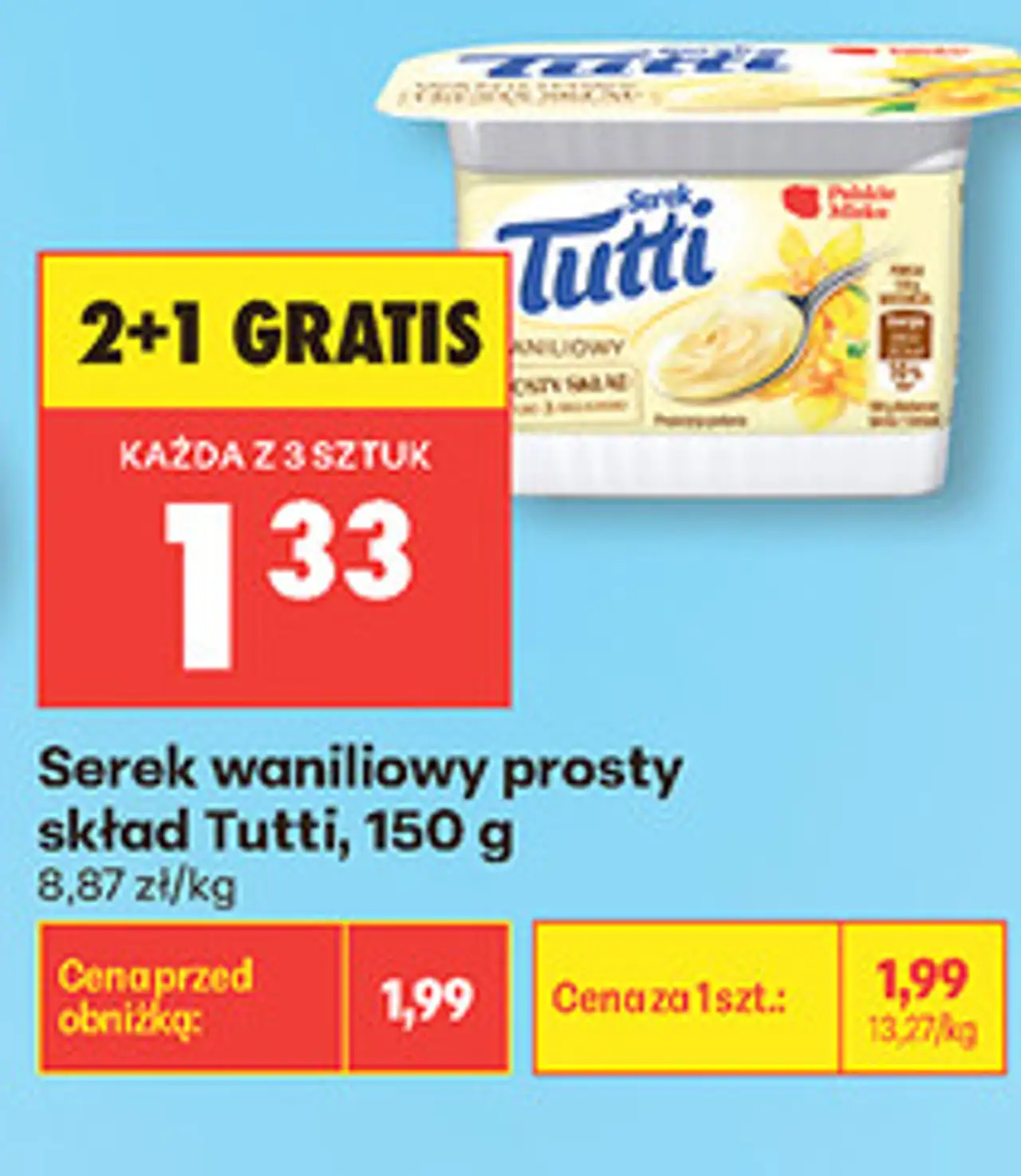 Serek waniliowy prosty skład Tutti, 150 g