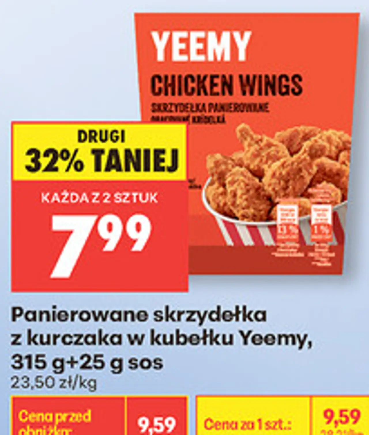 Panierowane skrzydełka z kurczaka w kubełku Yeemy