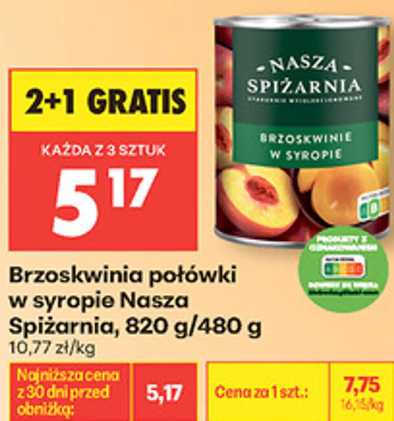 Brzoskwinia połówki w syropie Nasza Spiżarnia