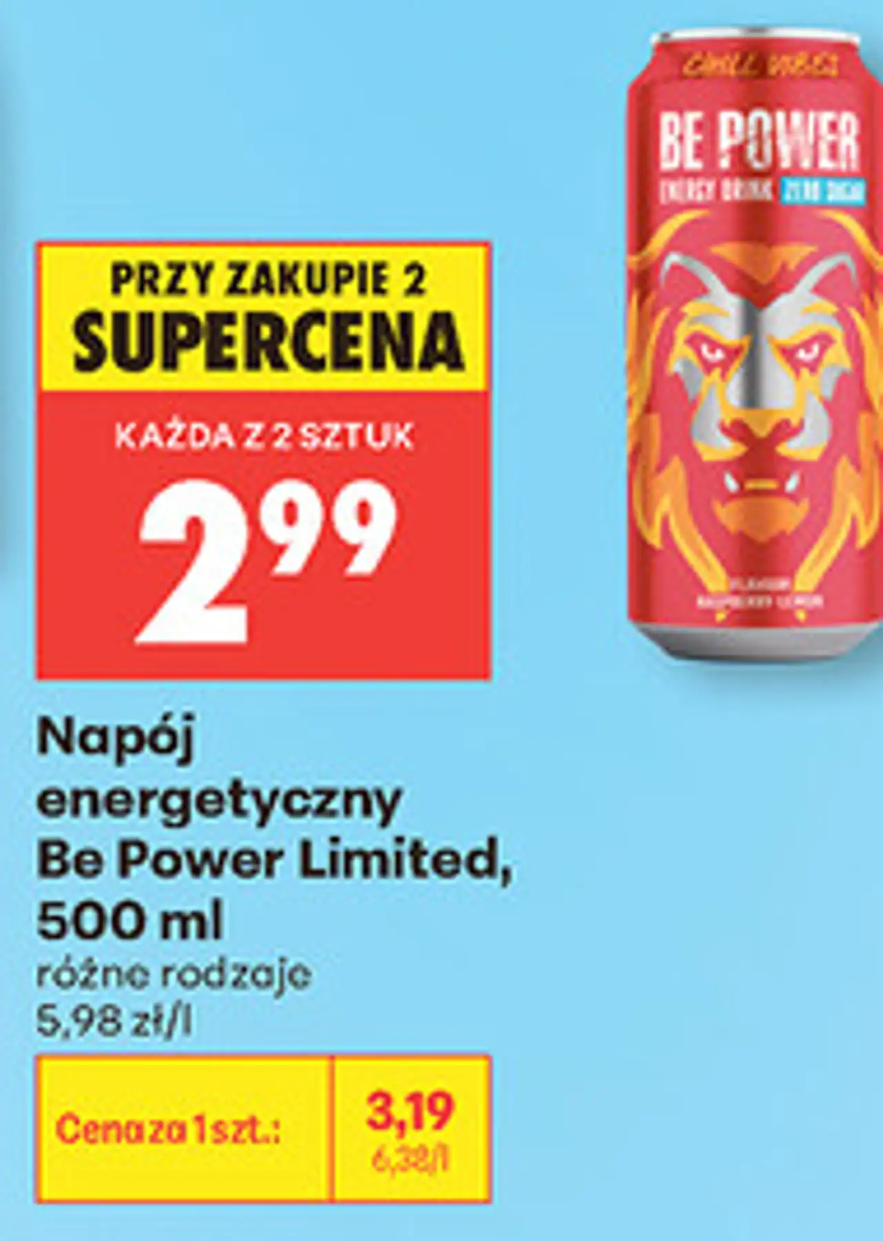 Napój energetyczny Be Power Limited, 500 ml