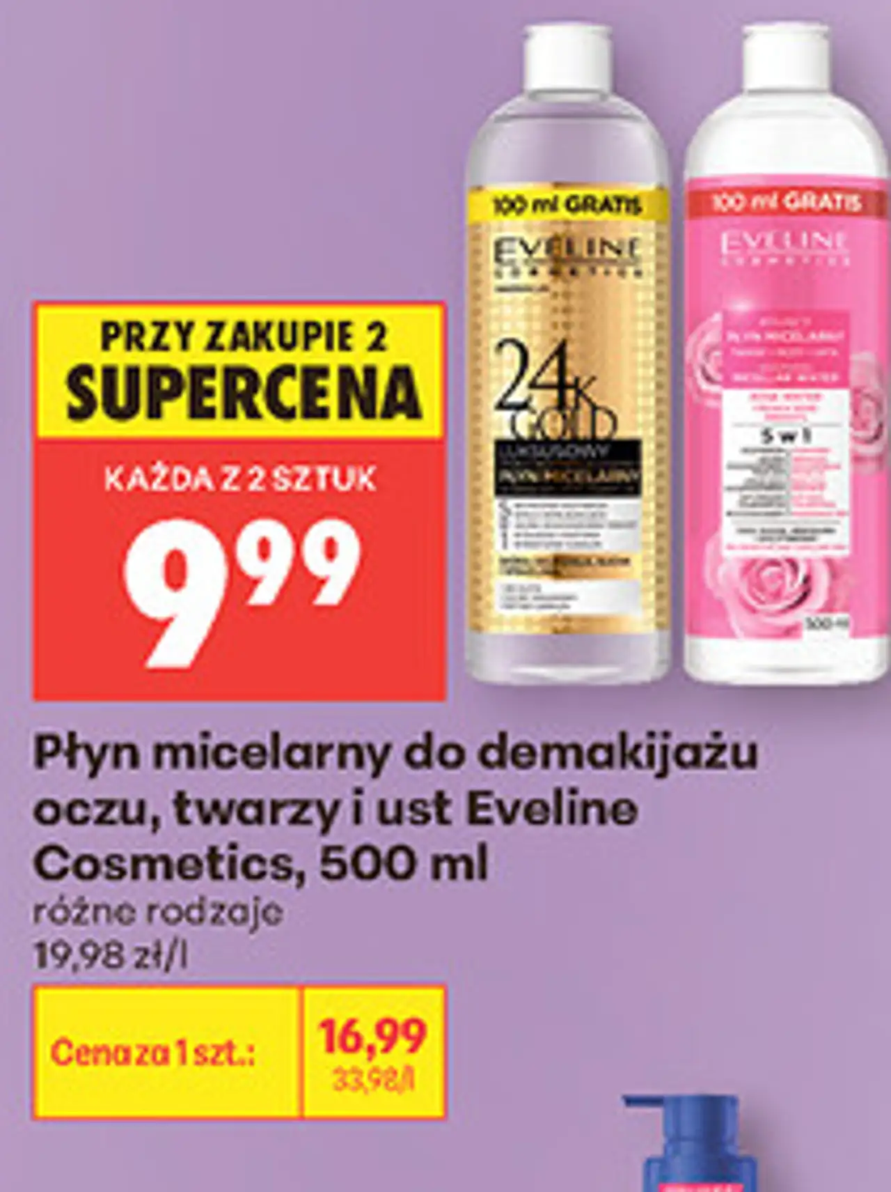 Płyn micelarny do demakijażu oczu, twarzy i ust Eveline Cosmetics, 500 ml