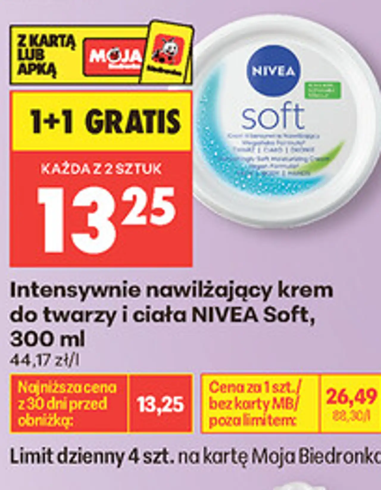 Intensywnie nawilżający krem do twarzy i ciała NIVEA Soft, 300 ml