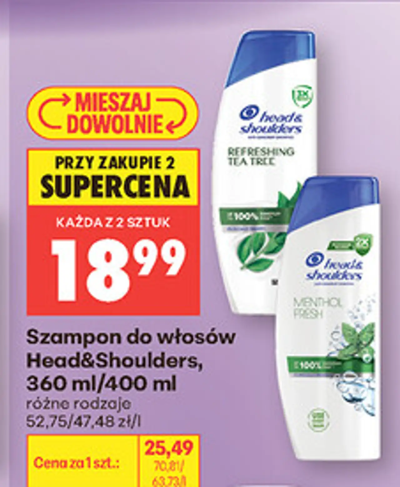 Szampon do włosów Head&Shoulders, 360 ml/400 ml
