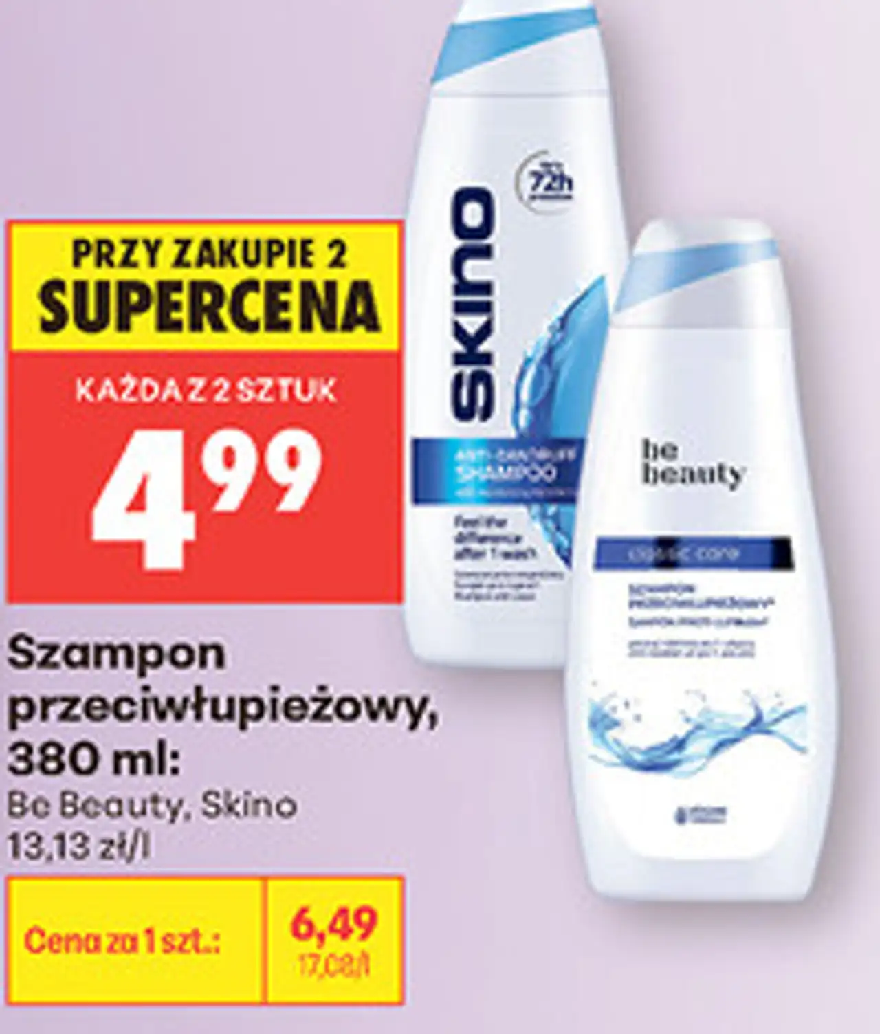 Szampon przeciwłupieżowy Be Beauty, Skino, 380 ml