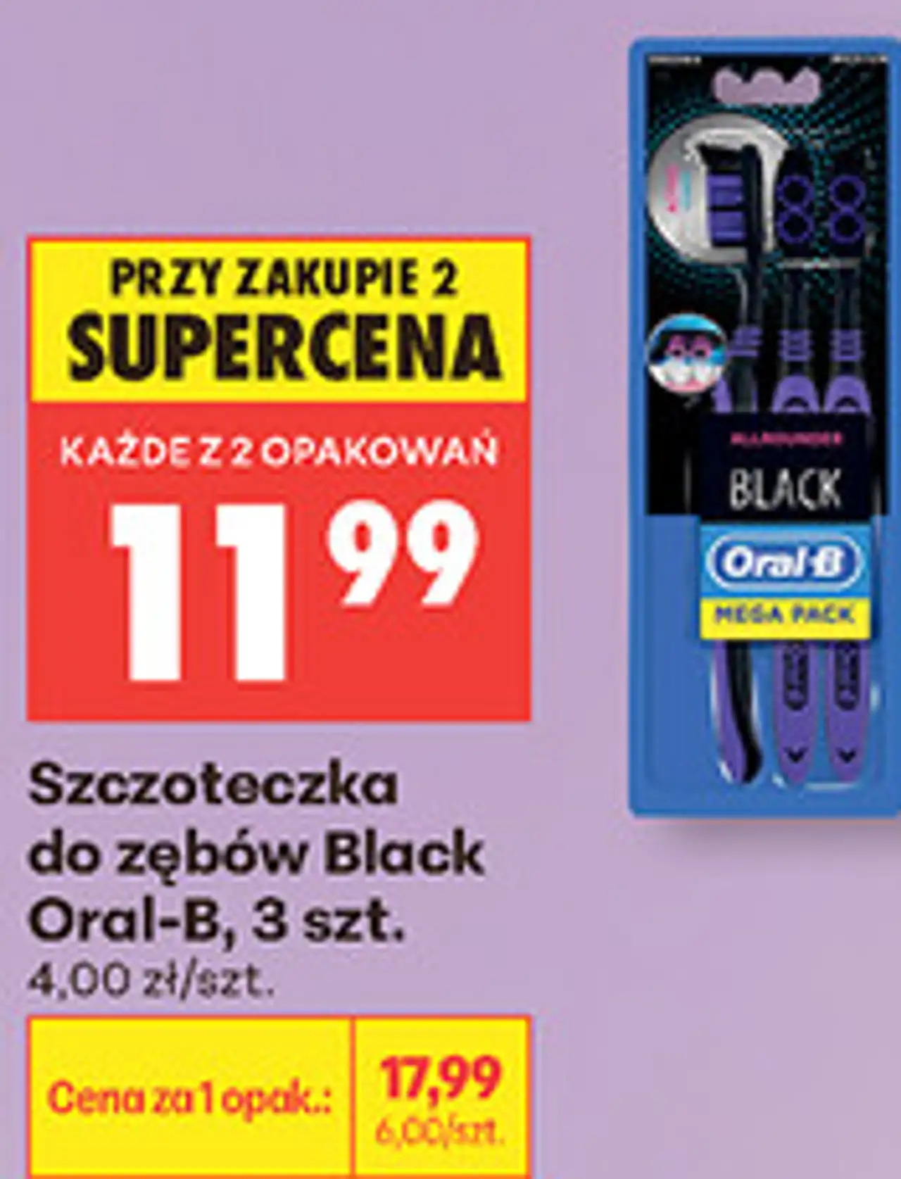 Szczoteczka do zębów Black Oral-B, 3 szt.
