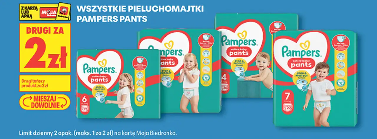 Wszystkie pieluchomajtki Pampers Pants