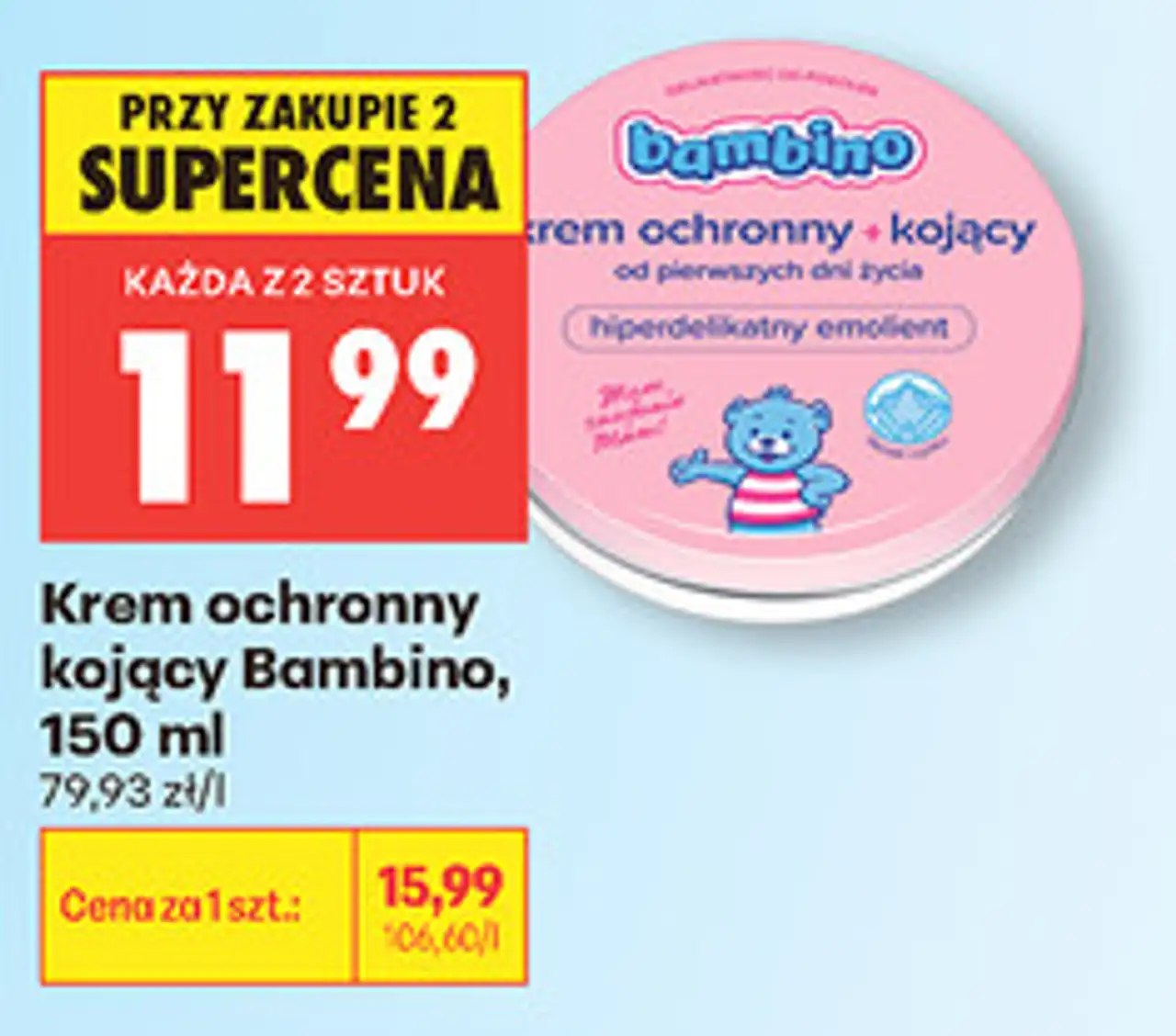 Krem ochronny kojący Bambino, 150 ml