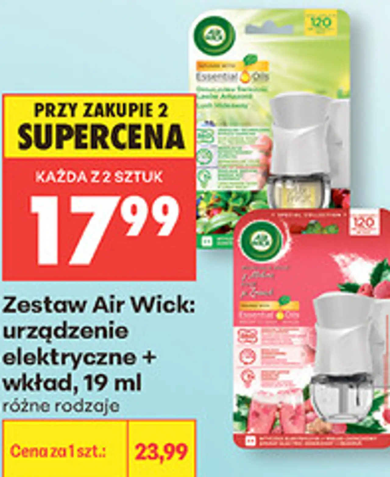 Zestaw Air Wick: urządzenie elektryczne + wkład, 19 ml