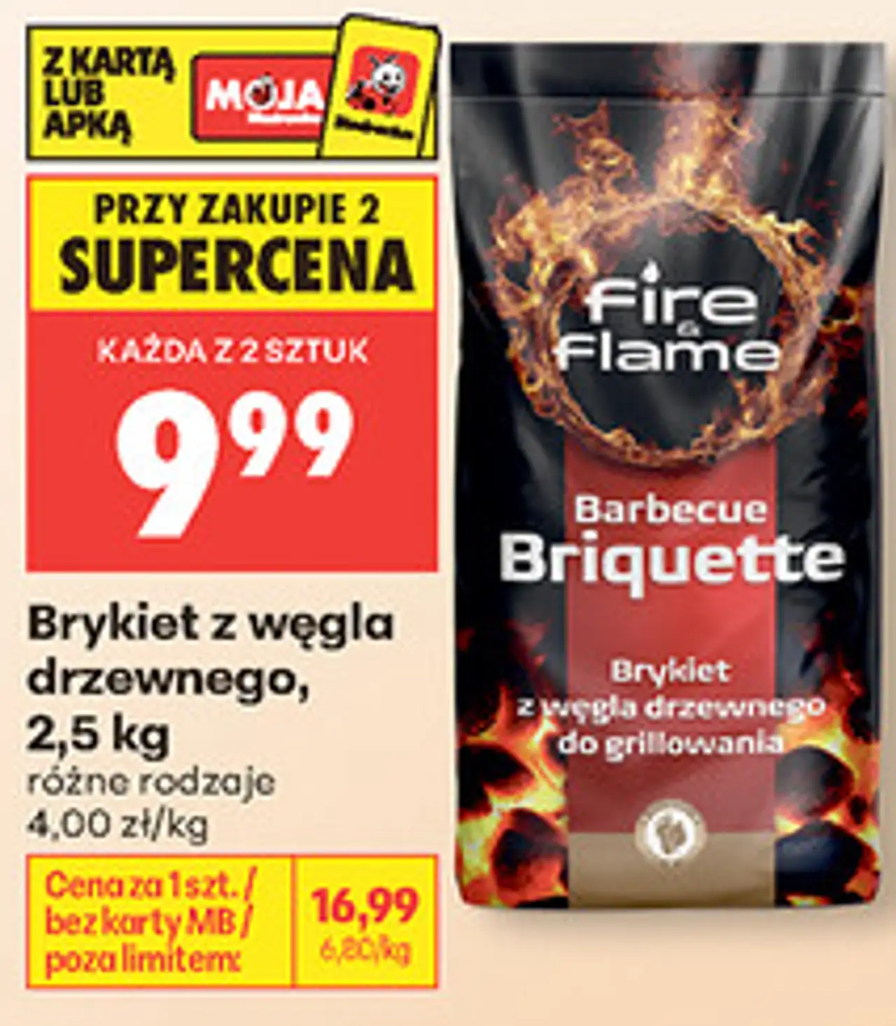 Brykiet z węgla drzewnego Fire & Flame