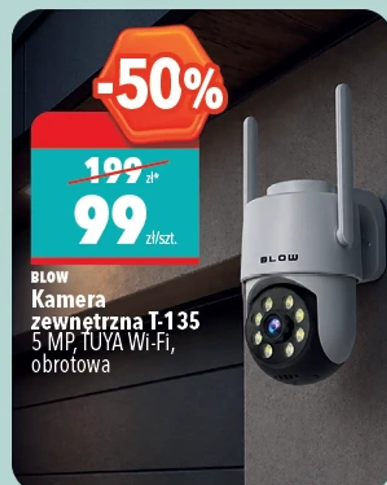 BLOW Kamera zewnętrzna T-135 5 MP, TUYA Wi-Fi, obrotowa