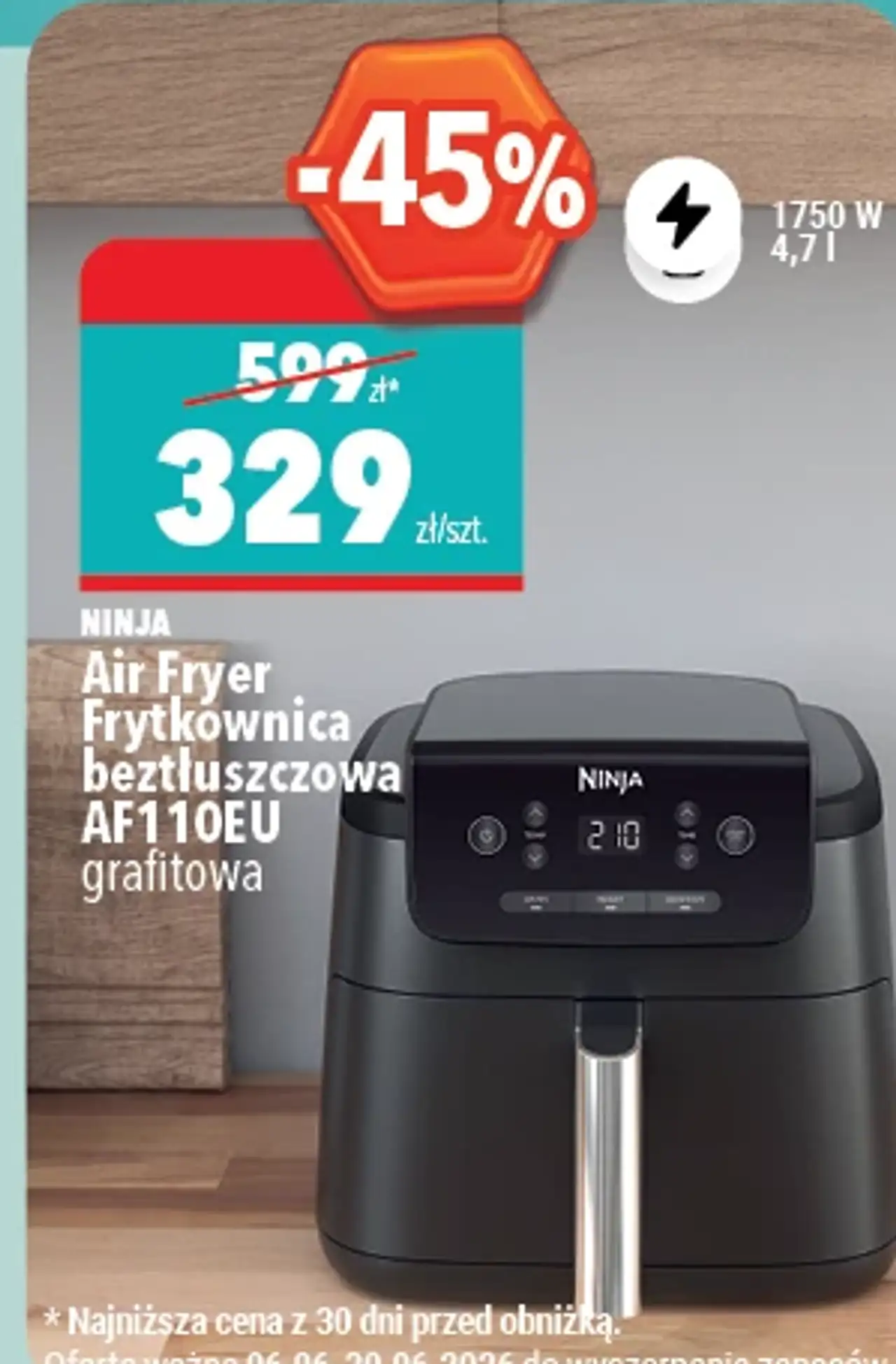 NINJA Air Fryer Frytkownica beztłuszczowa AF110EU