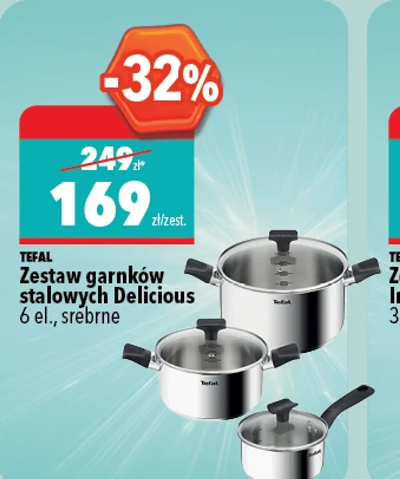 TEFAL Zestaw garnków stalowych Delicious 6 el.