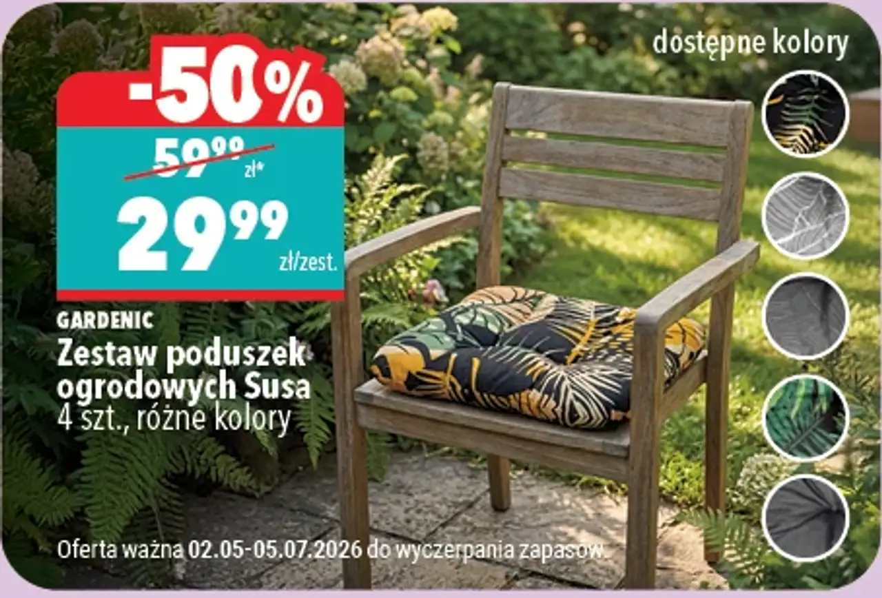 GARDENIC Zestaw poduszek ogrodowych Susa, 4 szt.