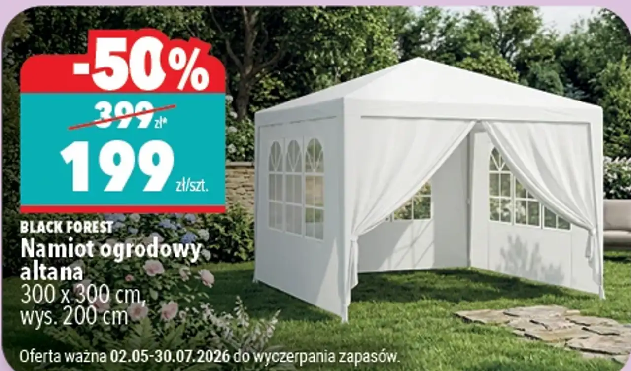BLACK FOREST Namiot ogrodowy altana 300 x 300 cm, wys. 200 cm