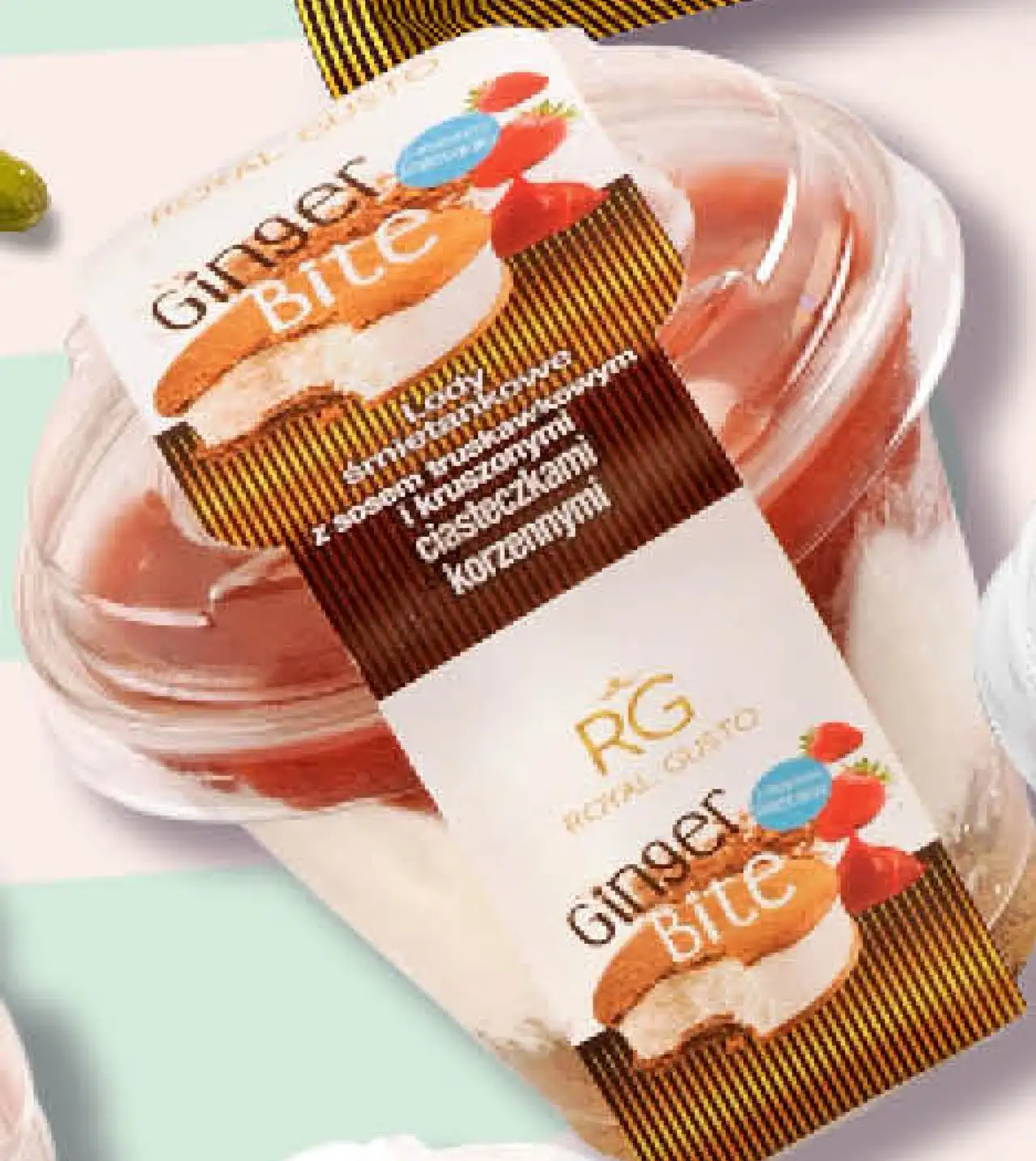 Lody śmietankowe z sosem truskawkowym ROYAL GUSTO Ginger Bite