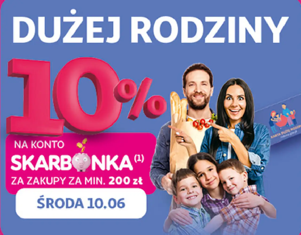 10% na konto Skarbonka dla posiadaczy karty ze statusem Dużej Rodziny