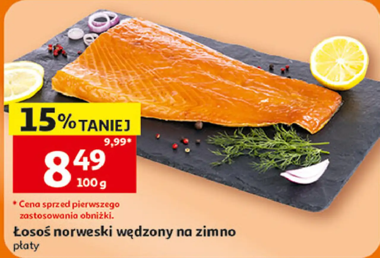 Łosoś norweski wędzony na zimno płaty