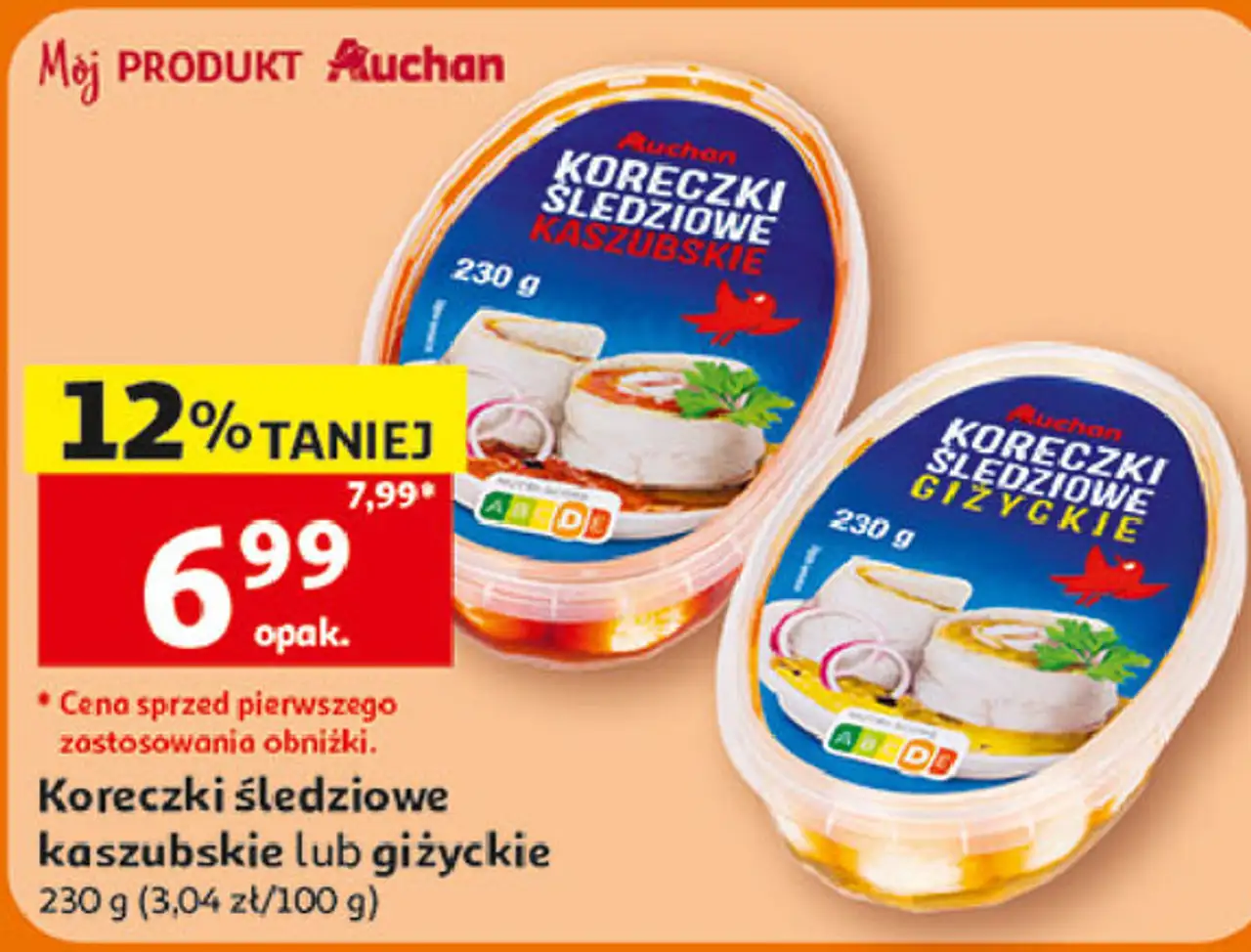 Auchan Koreczki śledziowe kaszubskie lub giżyckie