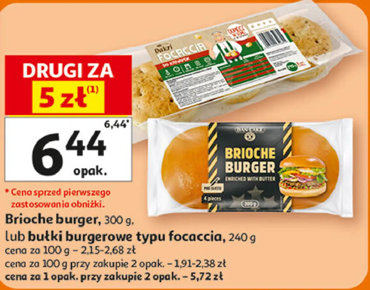Brioche burger lub bułki burgerowe typu focaccia Dan Cake / Dakri
