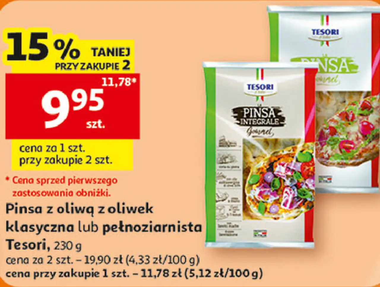 Pinsa z oliwą z oliwek klasyczna lub pełnoziarnista Tesori