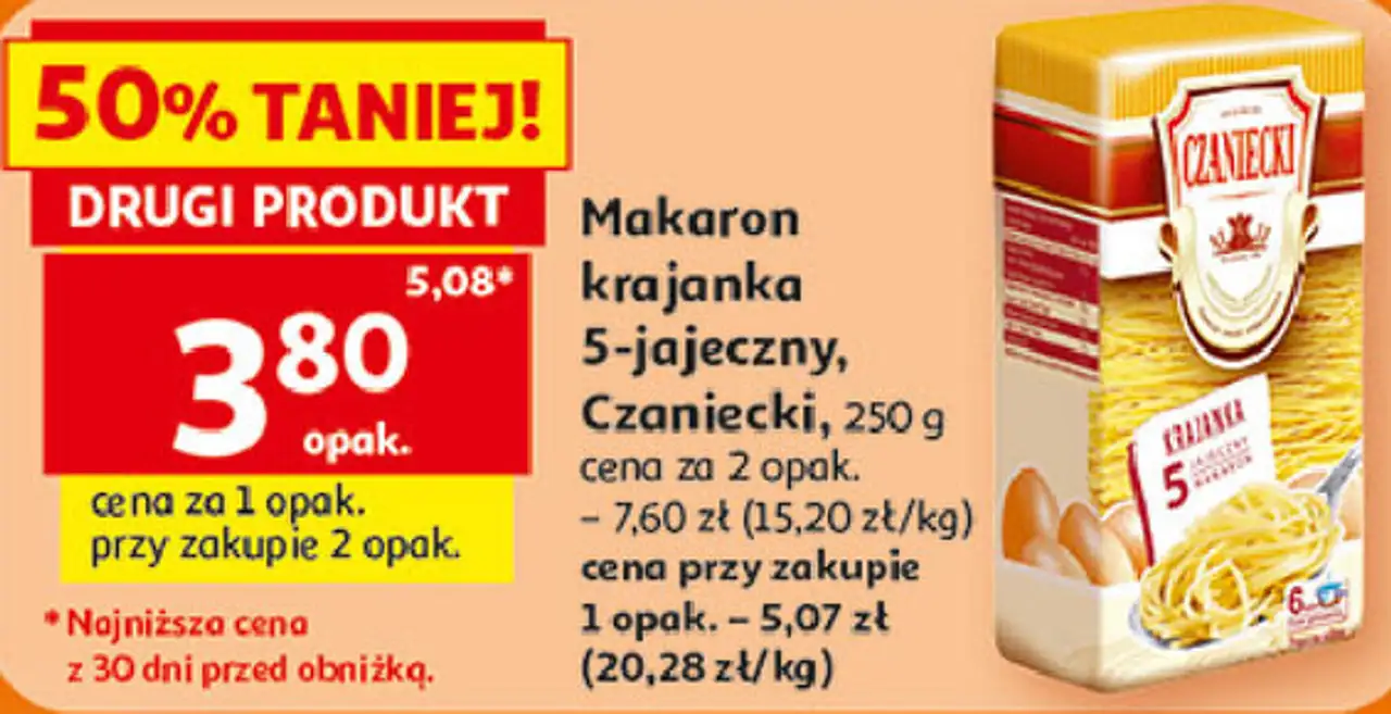 Makaron krajanka 5-jajeczny, Czaniecki, 250 g