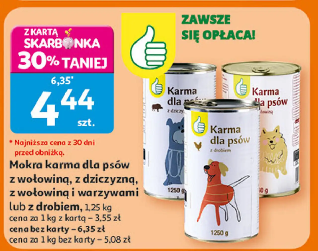 Karma dla psów z drobiem Podniesiony Kciuk