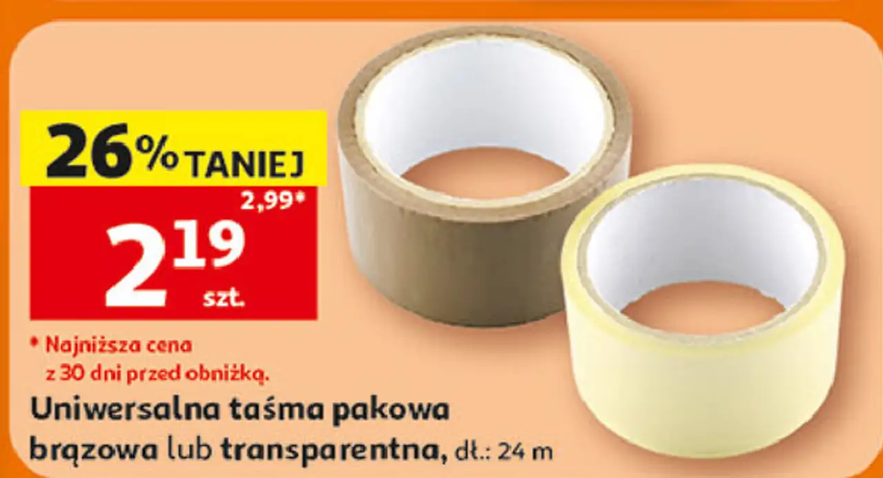 Uniwersalna taśma pakowa brązowa lub transparentna