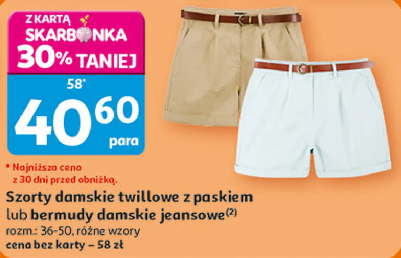 Inextenso Szorty damskie twillowe z paskiem lub bermudy damskie jeansowe