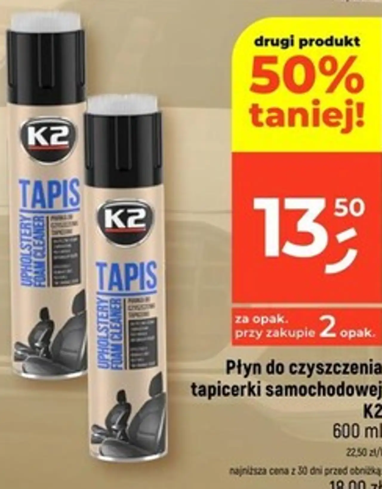 Płyn do czyszczenia tapicerki samochodowej K2