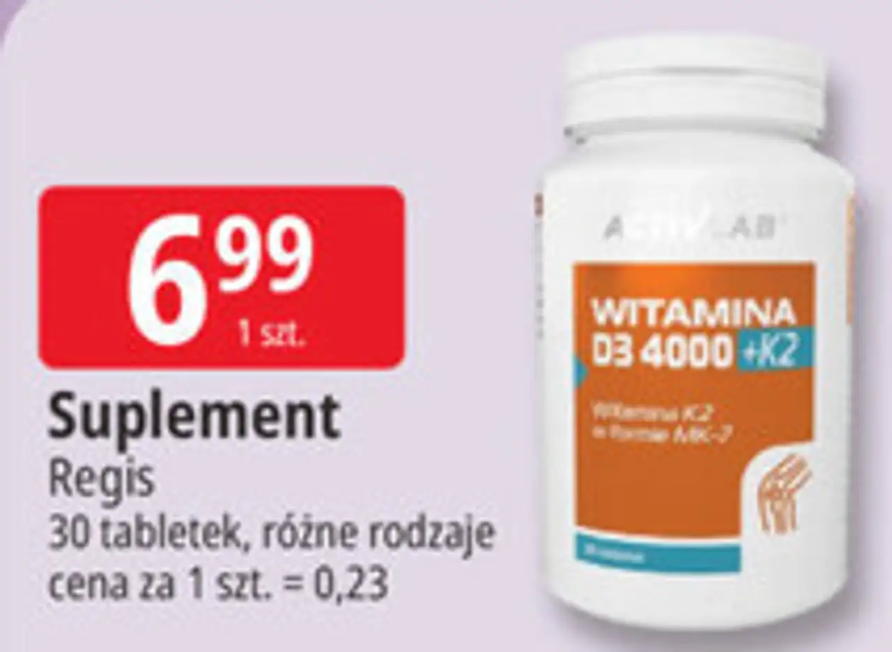 Suplement Regis Witamina D3 4000 + K2, Activlab