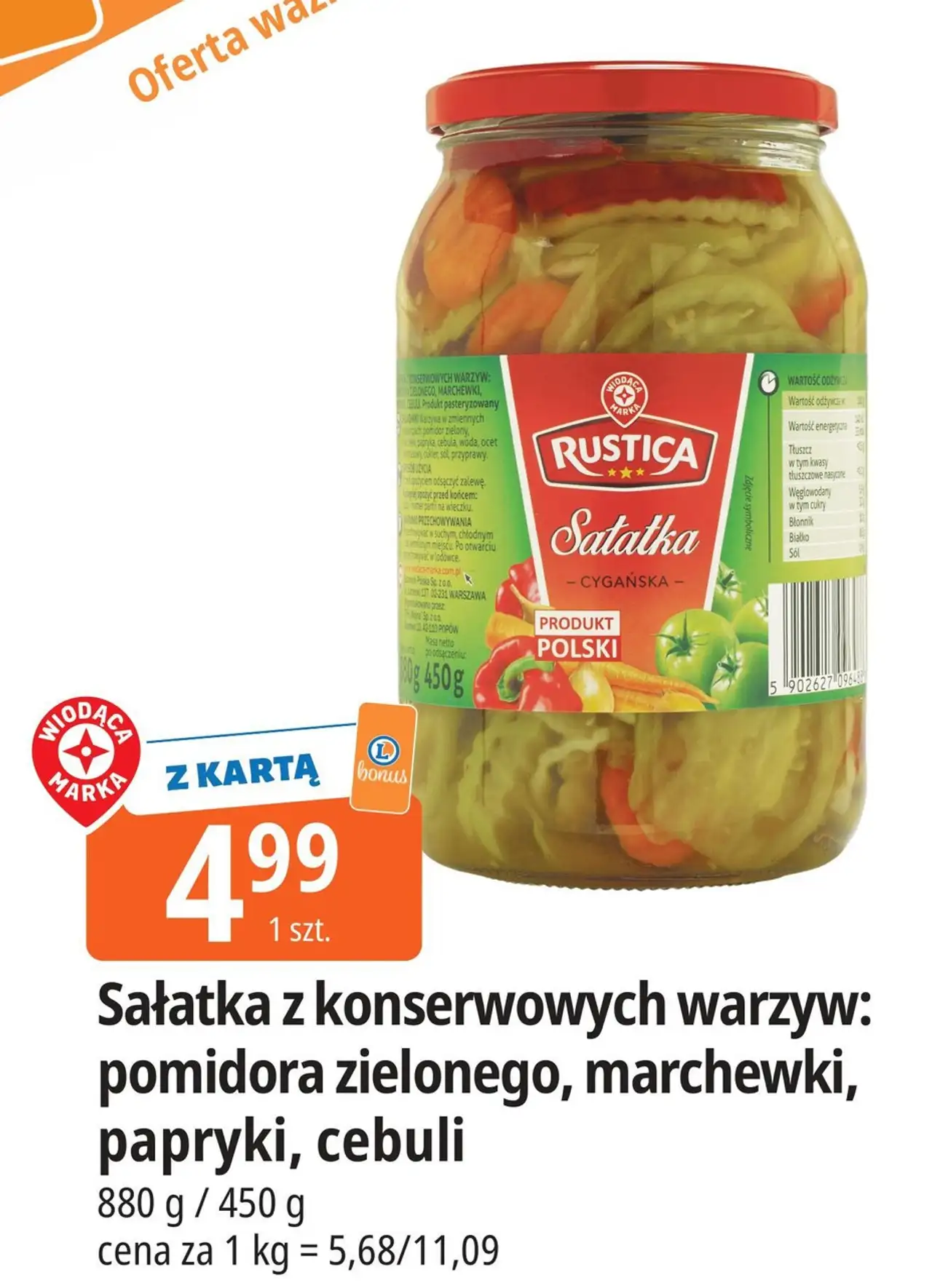 Sałatka warzywna Wiodąca Marka Rustica