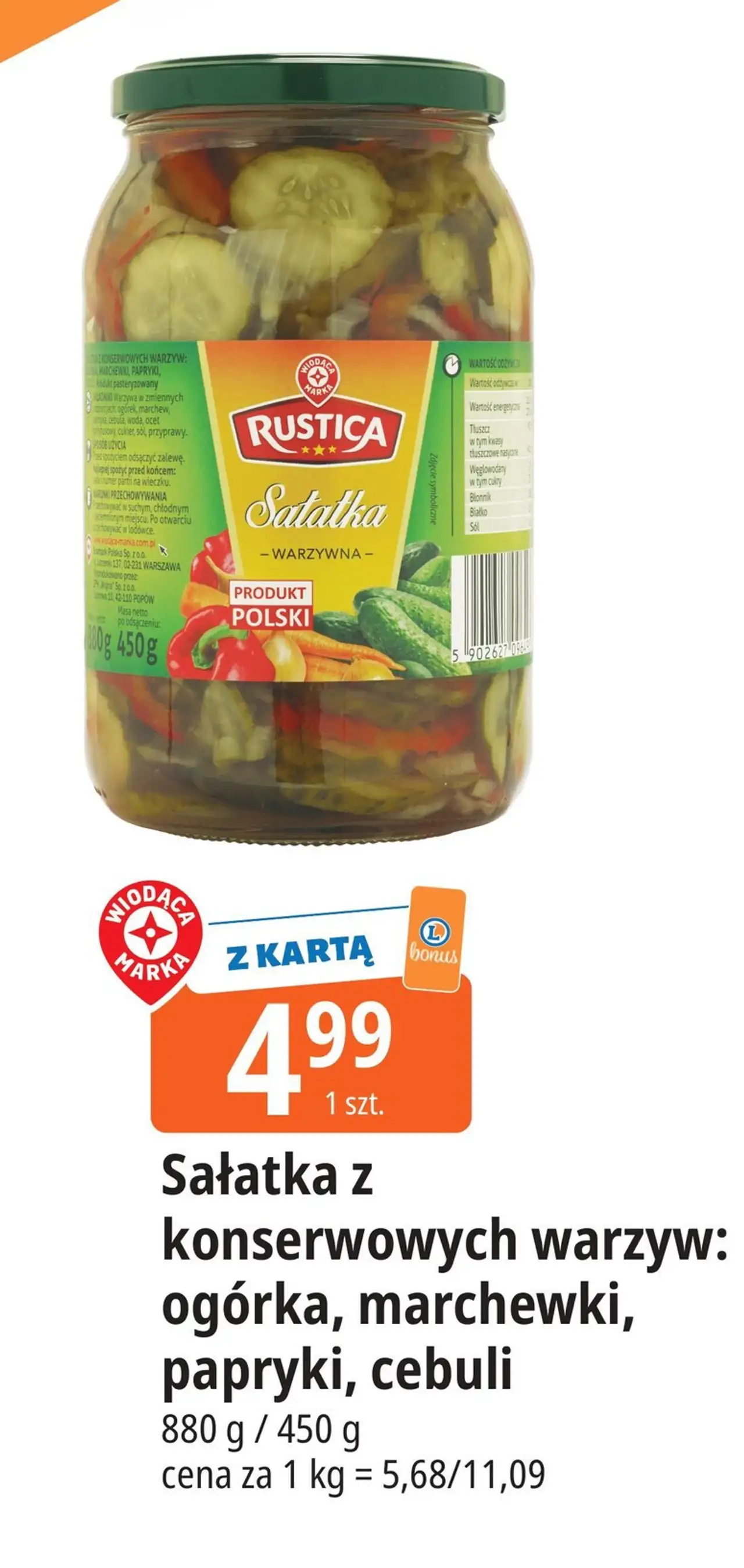 Sałatka warzywna Wiodąca Marka Rustica
